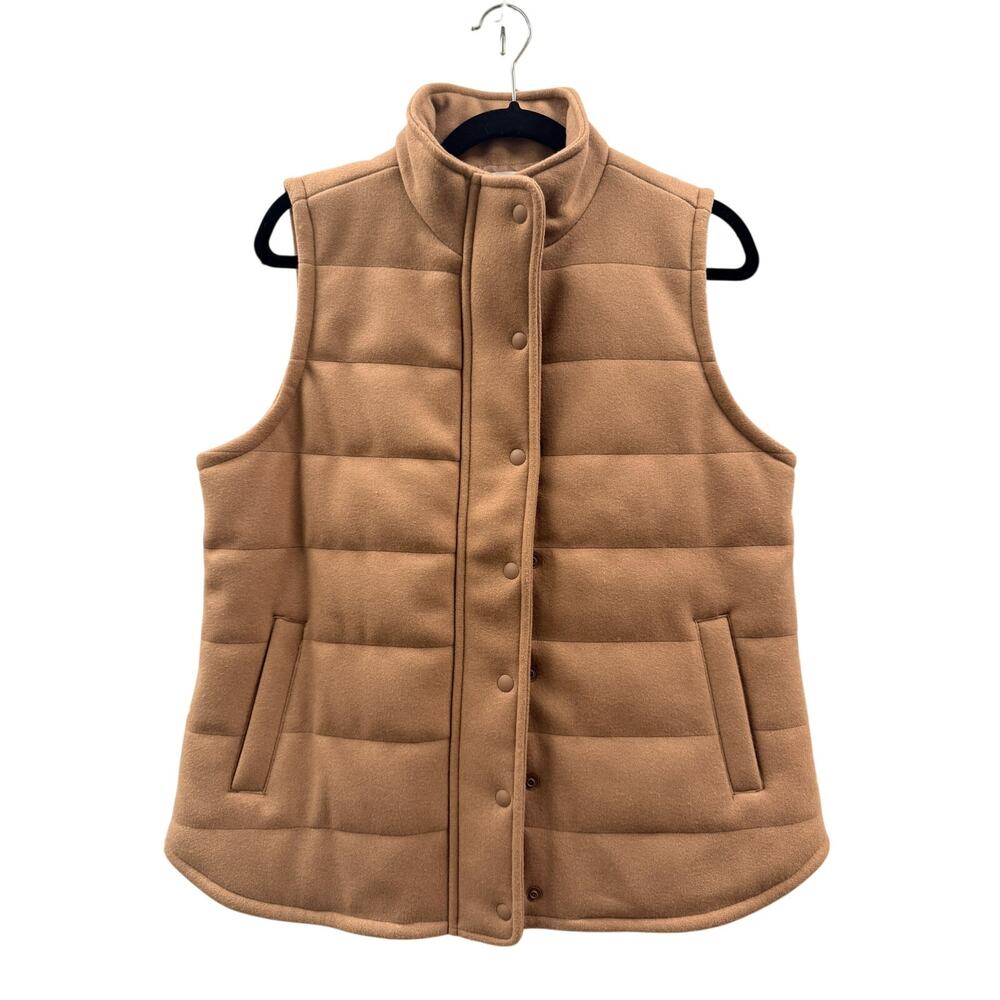 New! Croft & Barrow Tan Khaki Flannel Quilted Vest Medium